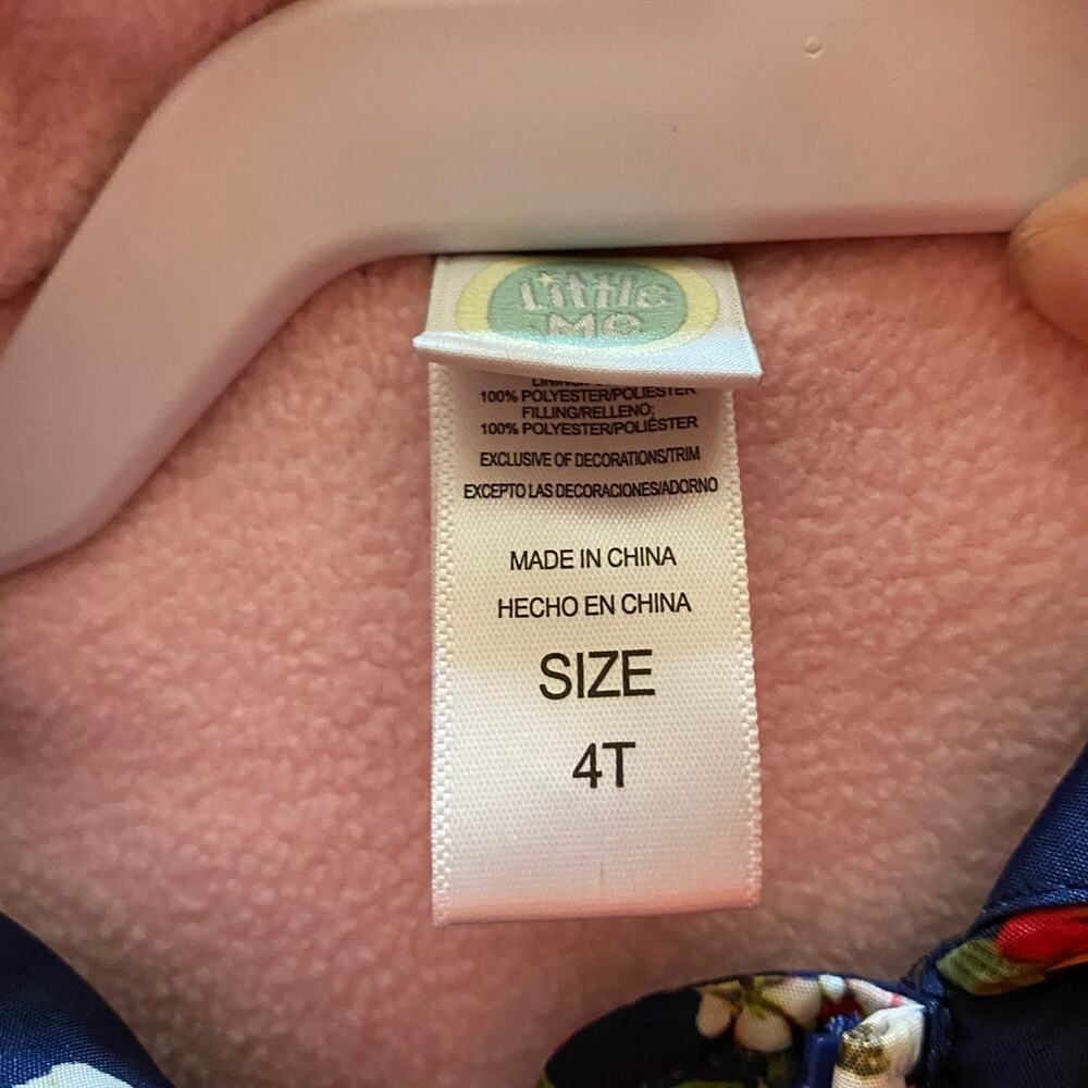 Little Me Floral 4T Quilted Puffer Jacket Warm Cozy Cottagecore - Picture 5 of 5